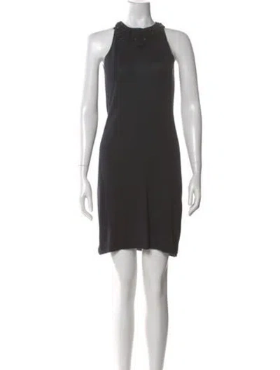 Pre-owned La Perla Silk Mini Dress In Gray