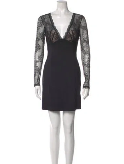 Pre-owned La Perla Silk Mini Dress In Gray