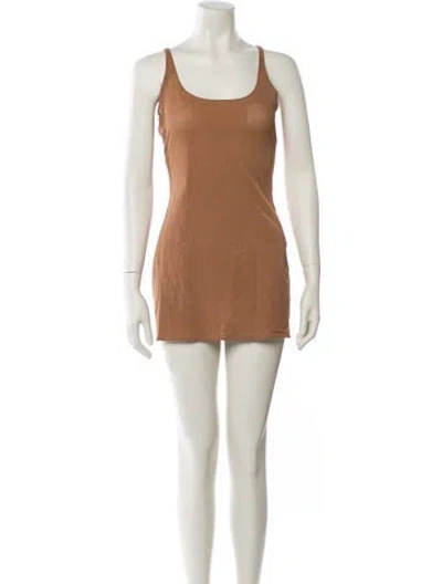 Pre-owned La Perla Silk Mini Dress In Neutral