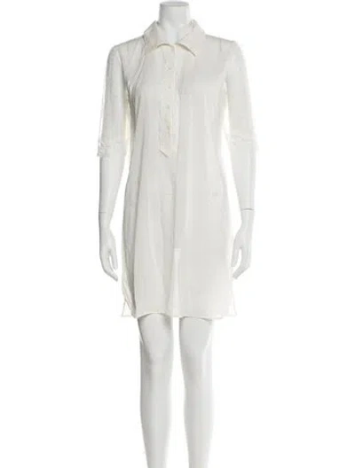 Pre-owned La Perla Silk Mini Dress In Neutral