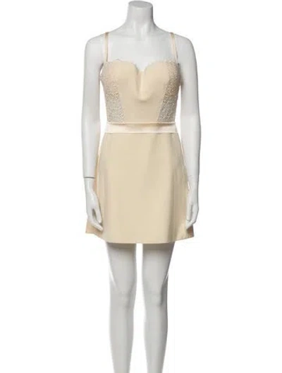Pre-owned La Perla Silk Mini Dress In Neutral