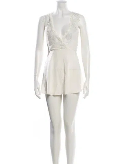 Pre-owned La Perla Silk Mini Dress In Neutral