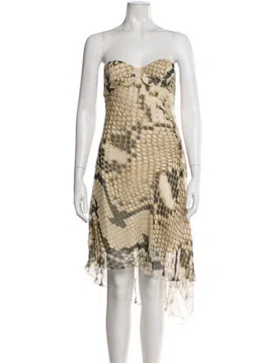 Pre-owned La Perla Silk Mini Dress In Neutral