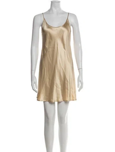 Pre-owned La Perla Silk Mini Dress In Neutral