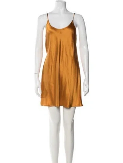 Pre-owned La Perla Silk Mini Dress In Neutral