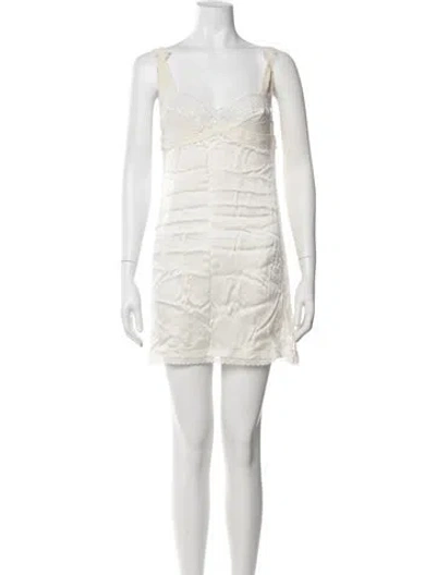 Pre-owned La Perla Silk Mini Dress In Neutrals