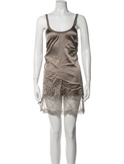 Pre-owned La Perla Silk Mini Dress In Neutrals