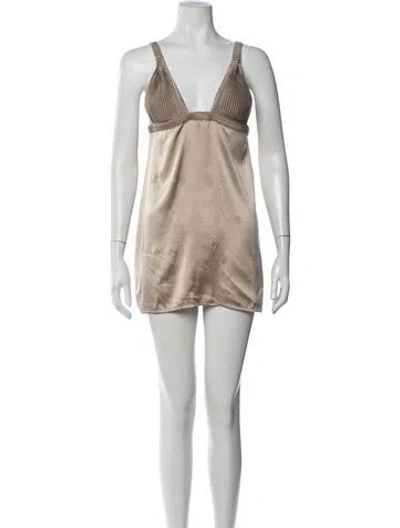 Pre-owned La Perla Silk Mini Dress In Neutrals
