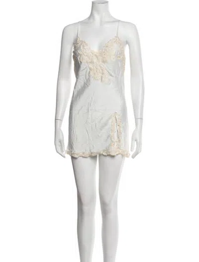 Pre-owned La Perla Silk Mini Dress In Neutrals