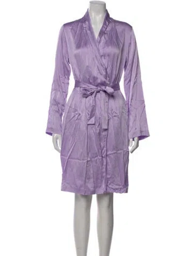 Pre-owned La Perla Silk Mini Dress In Purple
