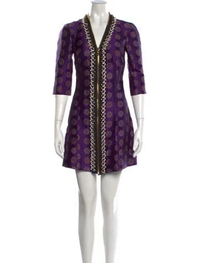 Pre-owned La Perla Silk Mini Dress In Purple