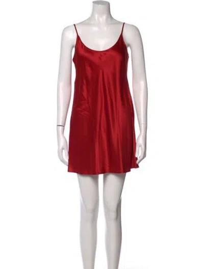 Pre-owned La Perla Silk Mini Dress In Red