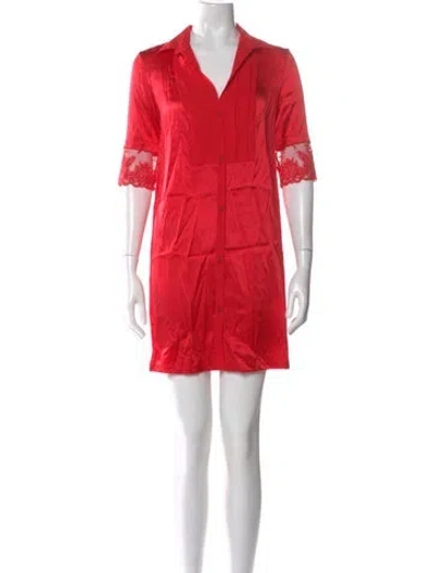 Pre-owned La Perla Silk Mini Dress In Red