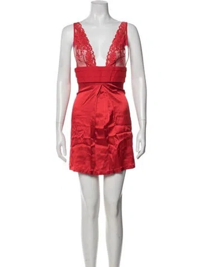 Pre-owned La Perla Silk Mini Dress In Red