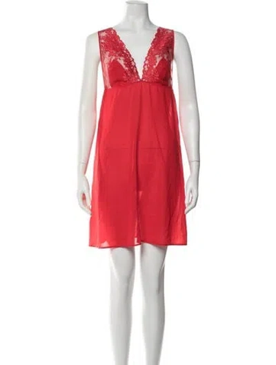 Pre-owned La Perla Silk Mini Dress In Red