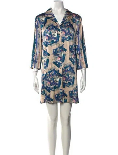 Pre-owned La Perla Silk Mini Dress W/ Tags In Blue