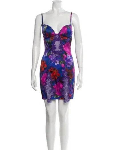 Pre-owned La Perla Silk Mini Dress W/ Tags In Purple
