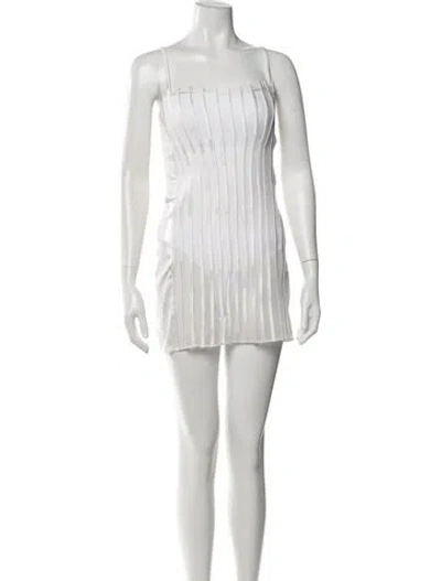 Pre-owned La Perla Silk Mini Dress In White