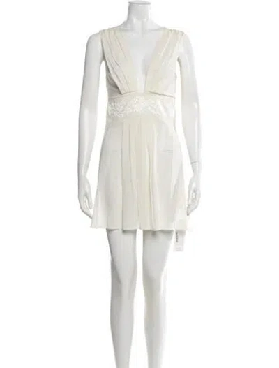 Pre-owned La Perla Silk Mini Dress In White