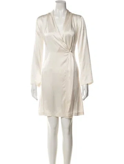 Pre-owned La Perla Silk Mini Dress In White