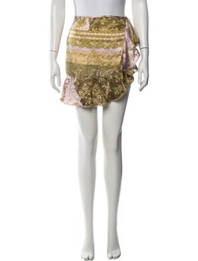 Pre-owned La Perla Silk Mini Skirt In White