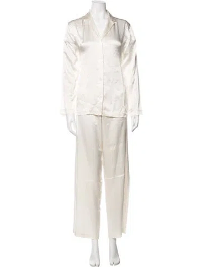 Pre-owned La Perla Silk Pajamas In Neutrals