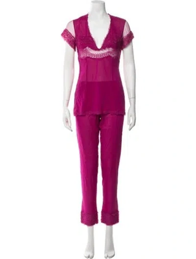 Pre-owned La Perla Silk Pajamas In Purple