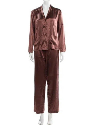Pre-owned La Perla Silk Pant Set In Brown
