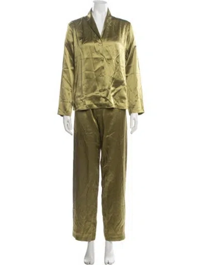 Pre-owned La Perla Silk Pant Set In Green