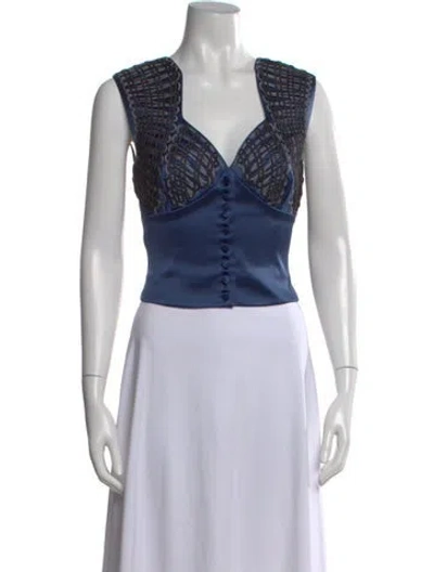 Pre-owned La Perla Silk Patterned Top In Black