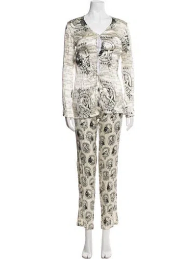 Pre-owned La Perla Silk Printed Pant Set In Neutral