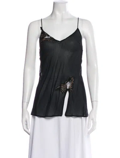 Pre-owned La Perla Silk Printed Top In Black