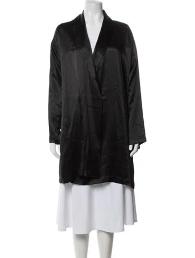 Pre-owned La Perla Silk Robe In Black/metallic