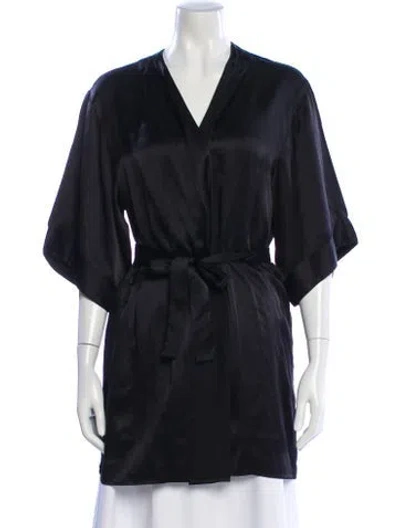 Pre-owned La Perla Silk Robe In Blue
