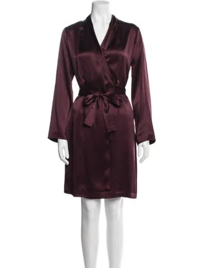 Pre-owned La Perla Silk Robe In Burgundy