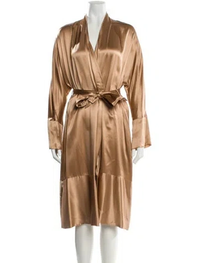 Pre-owned La Perla Silk Robe In Gold