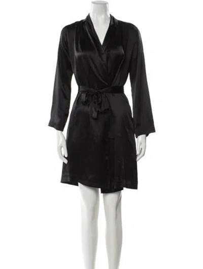 Pre-owned La Perla Silk Robe In Gray