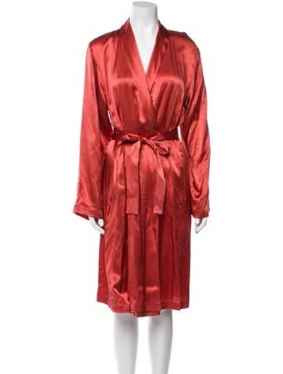 Pre-owned La Perla Silk Robe In Orange