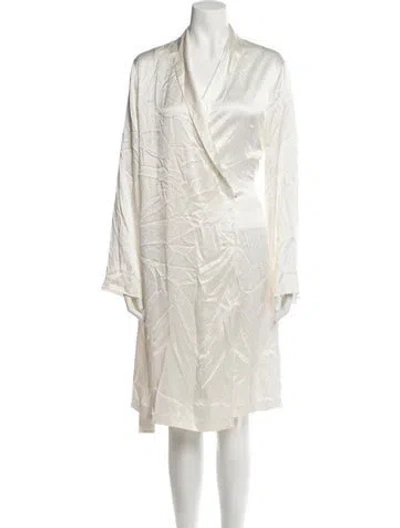 Pre-owned La Perla Silk Robe In White