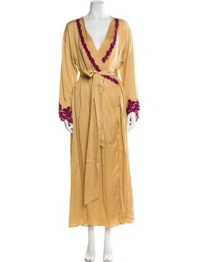 Pre-owned La Perla Silk Robe In Yellow