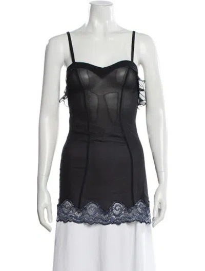 Pre-owned La Perla Silk Ruffle Embellishment Nightgown In Gray