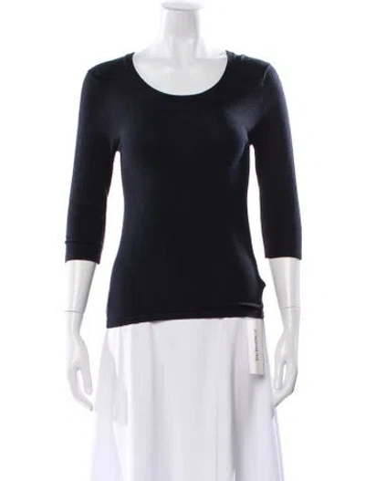 Pre-owned La Perla Silk Scoop Neck Sweater In Black