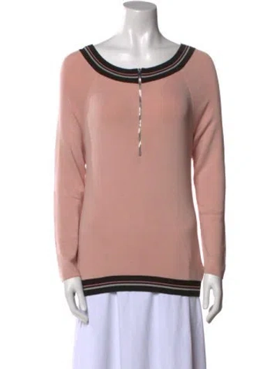 Pre-owned La Perla Silk Scoop Neck Sweater In Pink