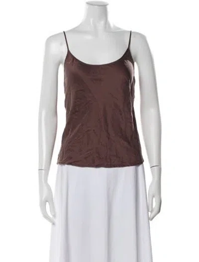 Pre-owned La Perla Silk Scoop Neck Top In Black