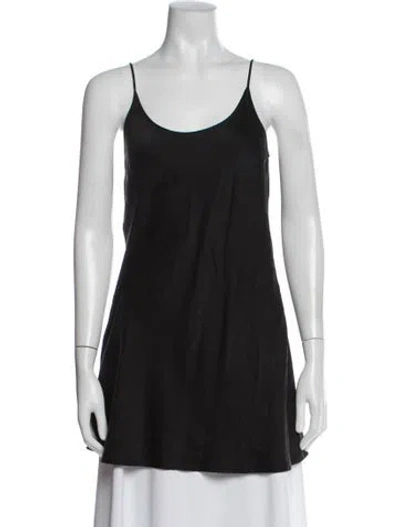 Pre-owned La Perla Silk Scoop Neck Top In Black