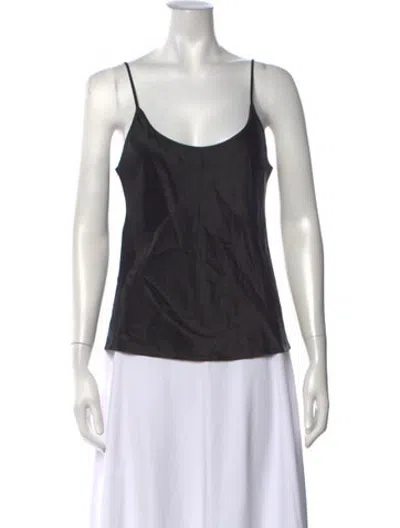 Pre-owned La Perla Silk Scoop Neck Top In Black