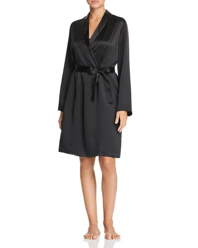 La Perla Silk Short Robe In Black