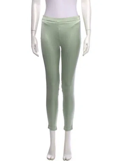 Pre-owned La Perla Silk Skinny Leg Pants In Green