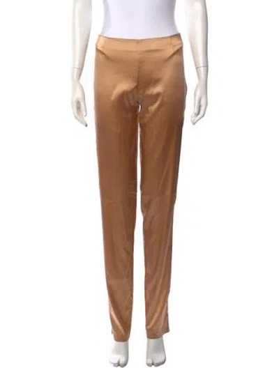 Pre-owned La Perla Silk Straight Leg Pants In Brown