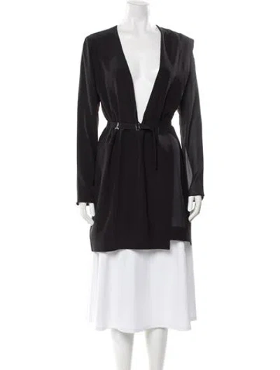 Pre-owned La Perla Silk V-neck Blouse In Gray